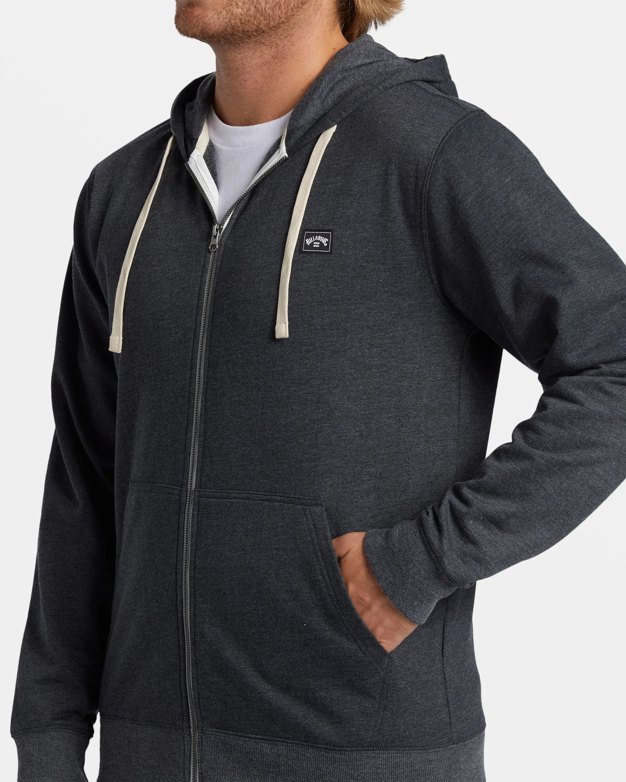 All Day Zip-Up Hoodie - Black Heather