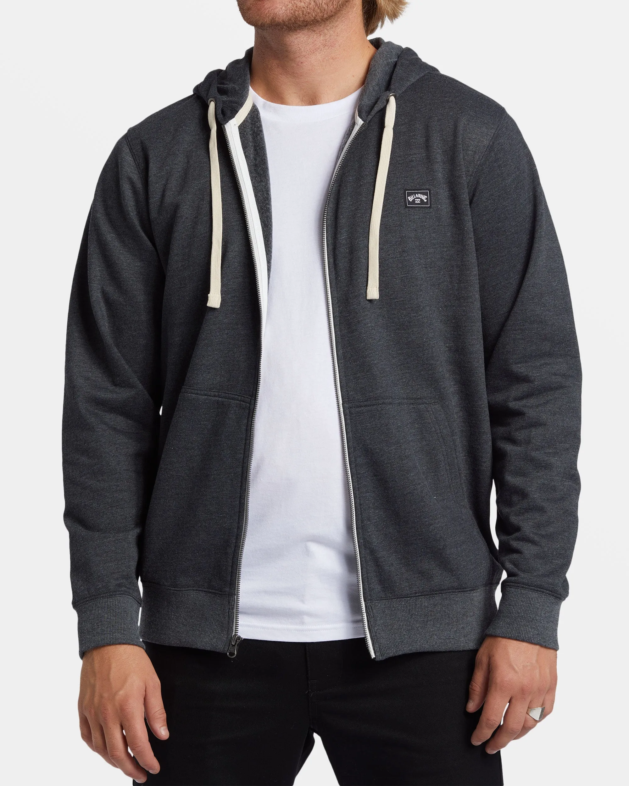 All Day Zip-Up Hoodie - Black Heather