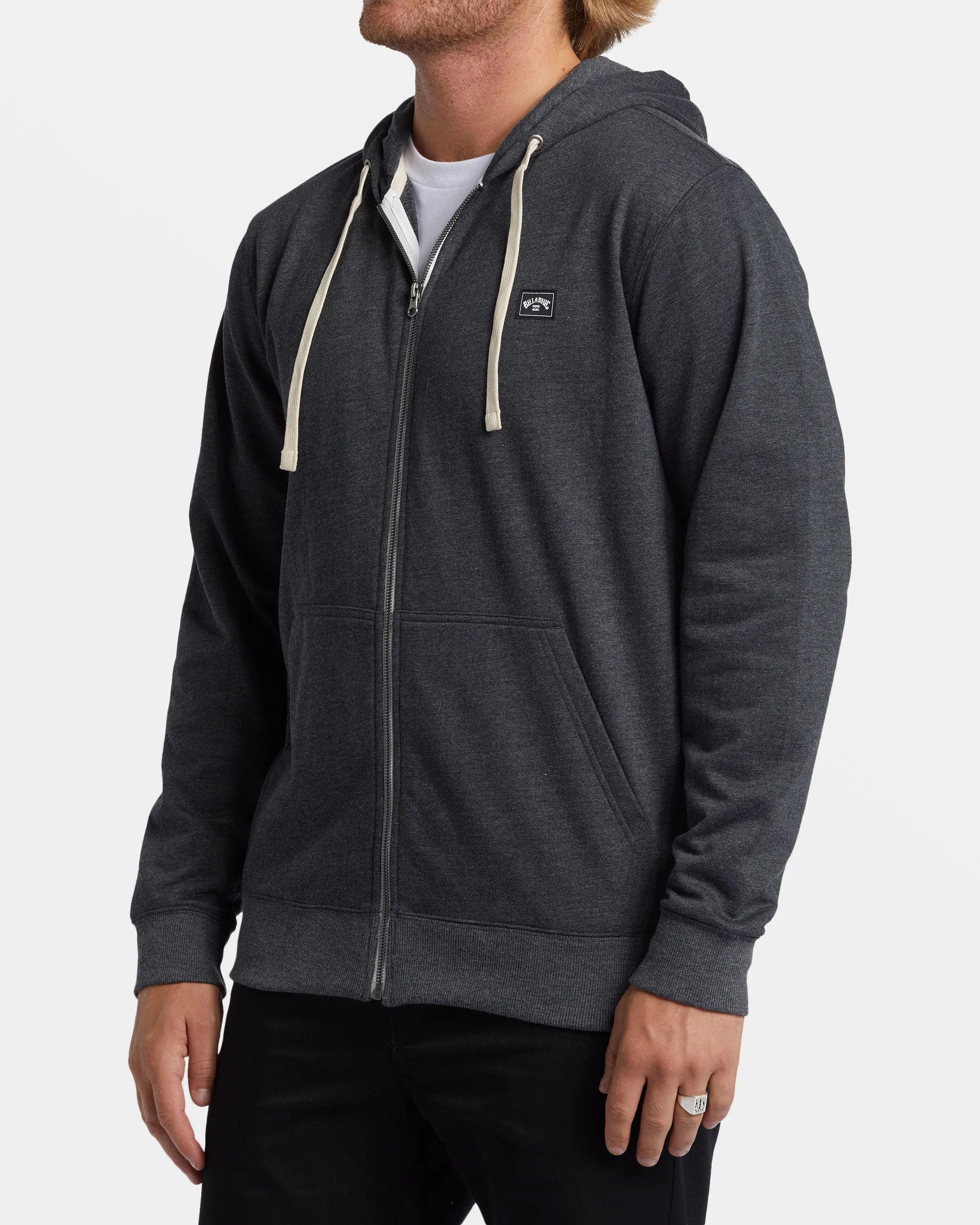 All Day Zip-Up Hoodie - Black Heather