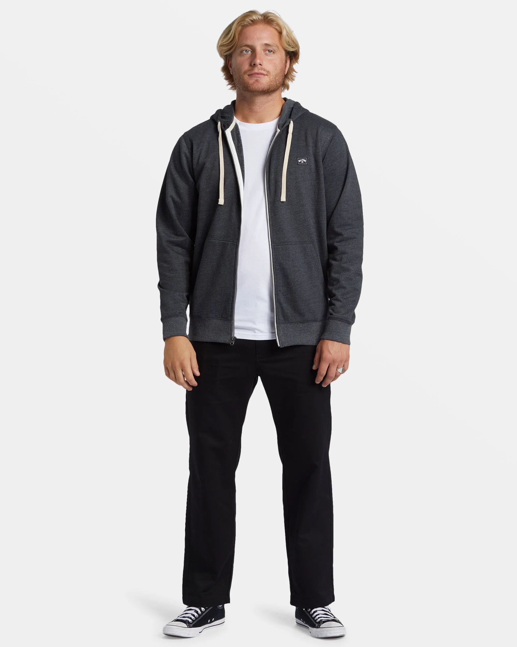 All Day Zip-Up Hoodie - Black Heather