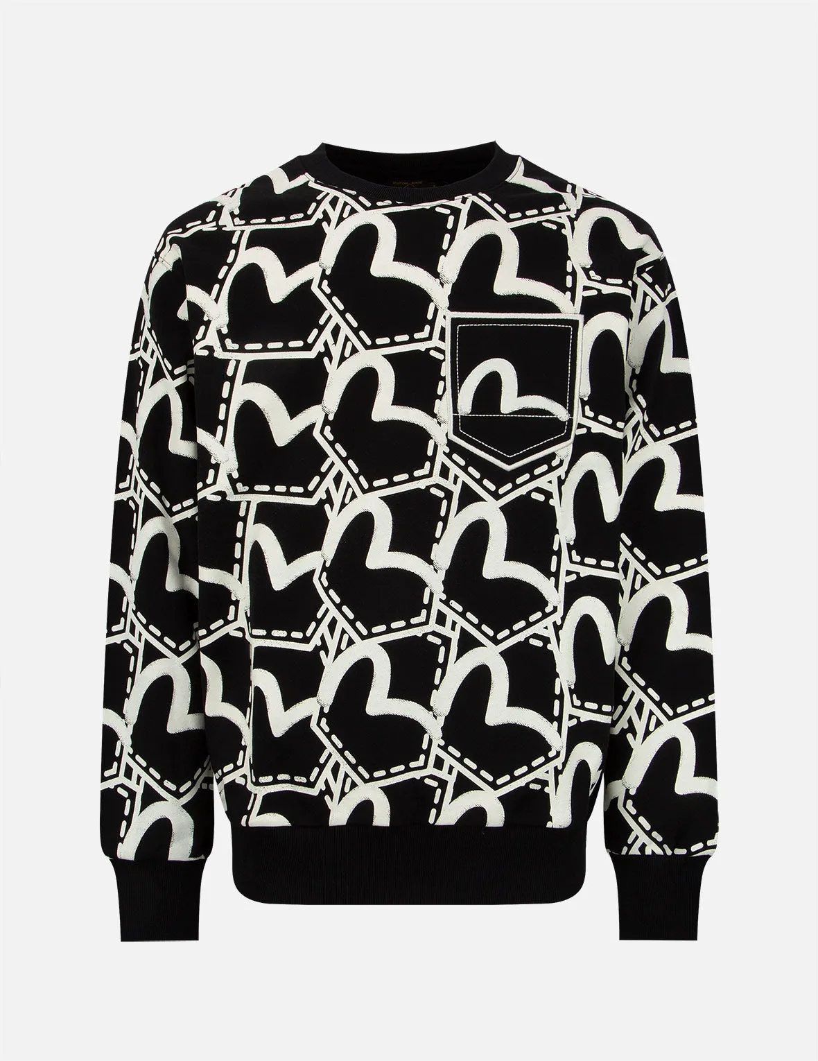 Allover Seagull Pocket Graphic Print Sweatshirt