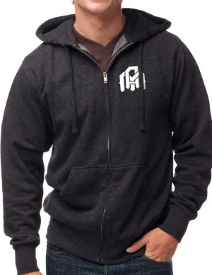 AM Zip-Up Hoodie, Charcoal Heather