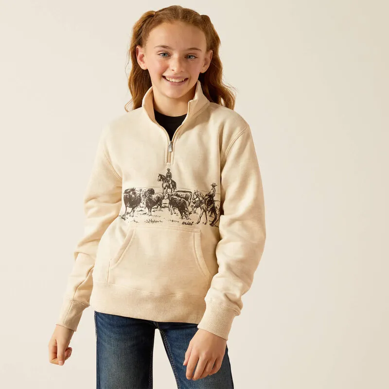 Ariat Girl's Pasture 1/4 Zip Sweatshirt