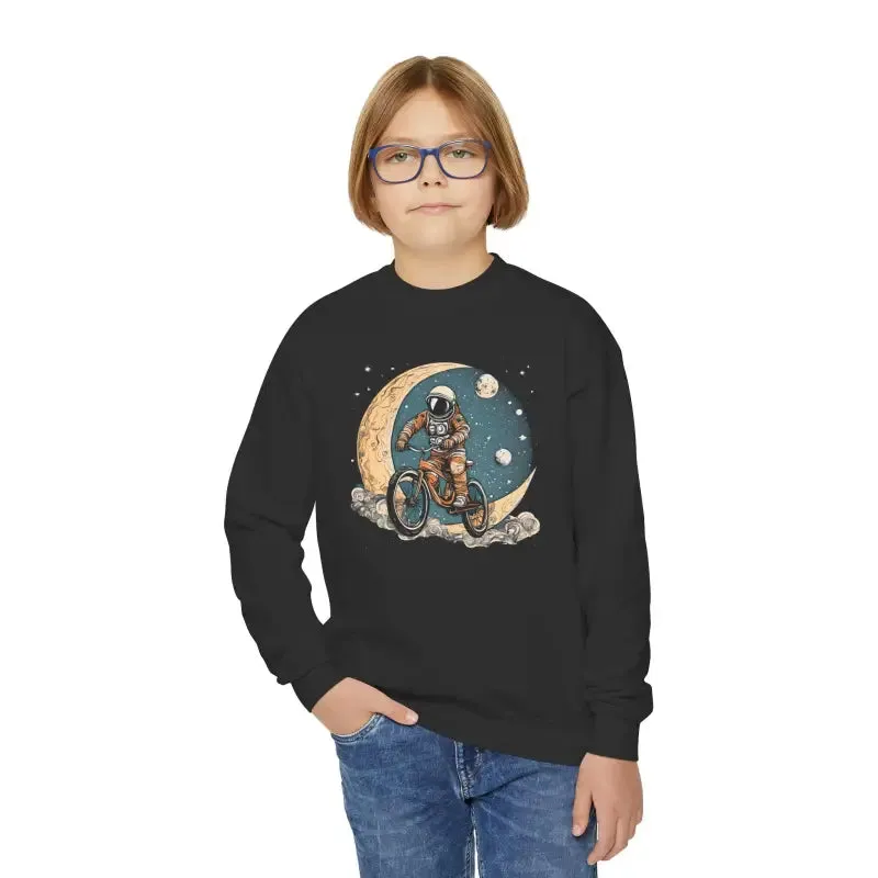 Astronaut Riding Youth Crewneck Sweatshirt - out of this World Style!