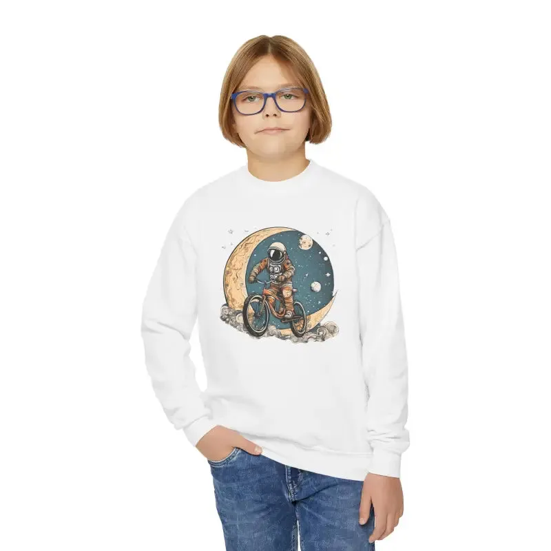 Astronaut Riding Youth Crewneck Sweatshirt - out of this World Style!