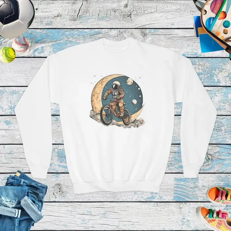 Astronaut Riding Youth Crewneck Sweatshirt - out of this World Style!