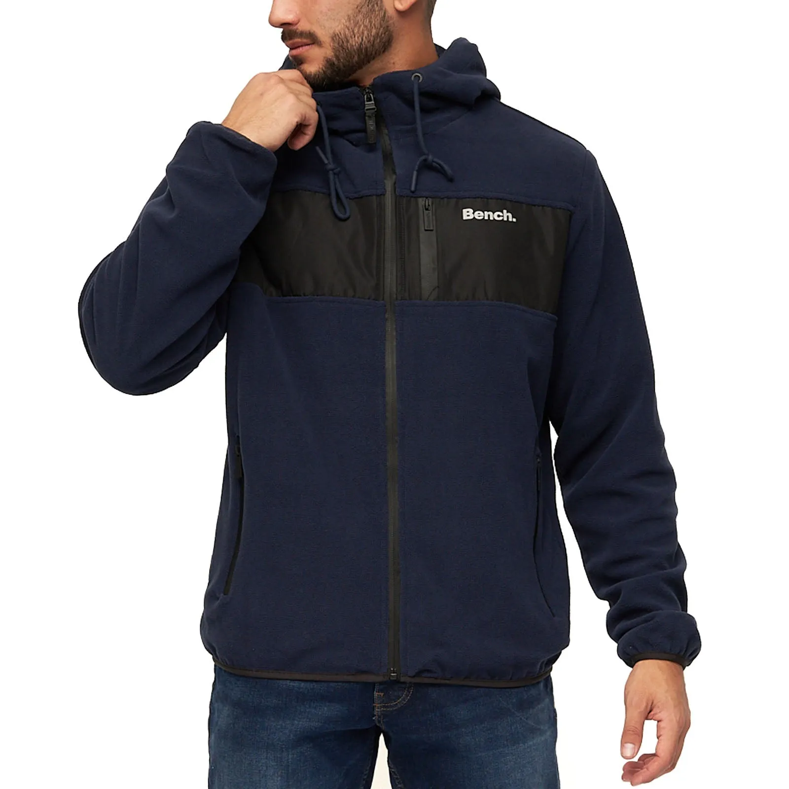 Bench Mens Blaine Full Zip Hooded Fleece Jacket