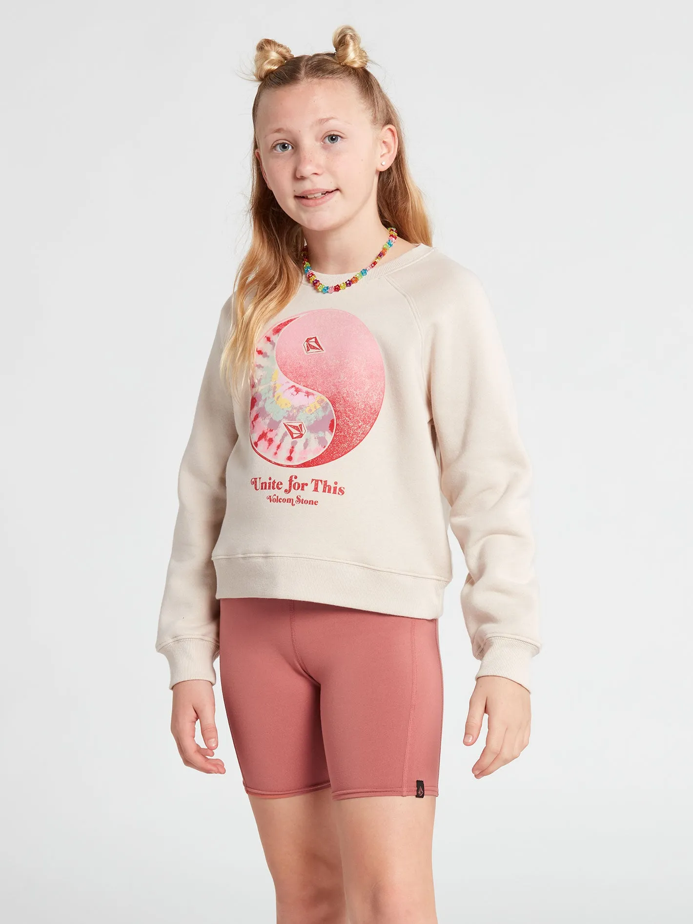 Big Girls Truly Stokin Crew Sweatshirt - Bone