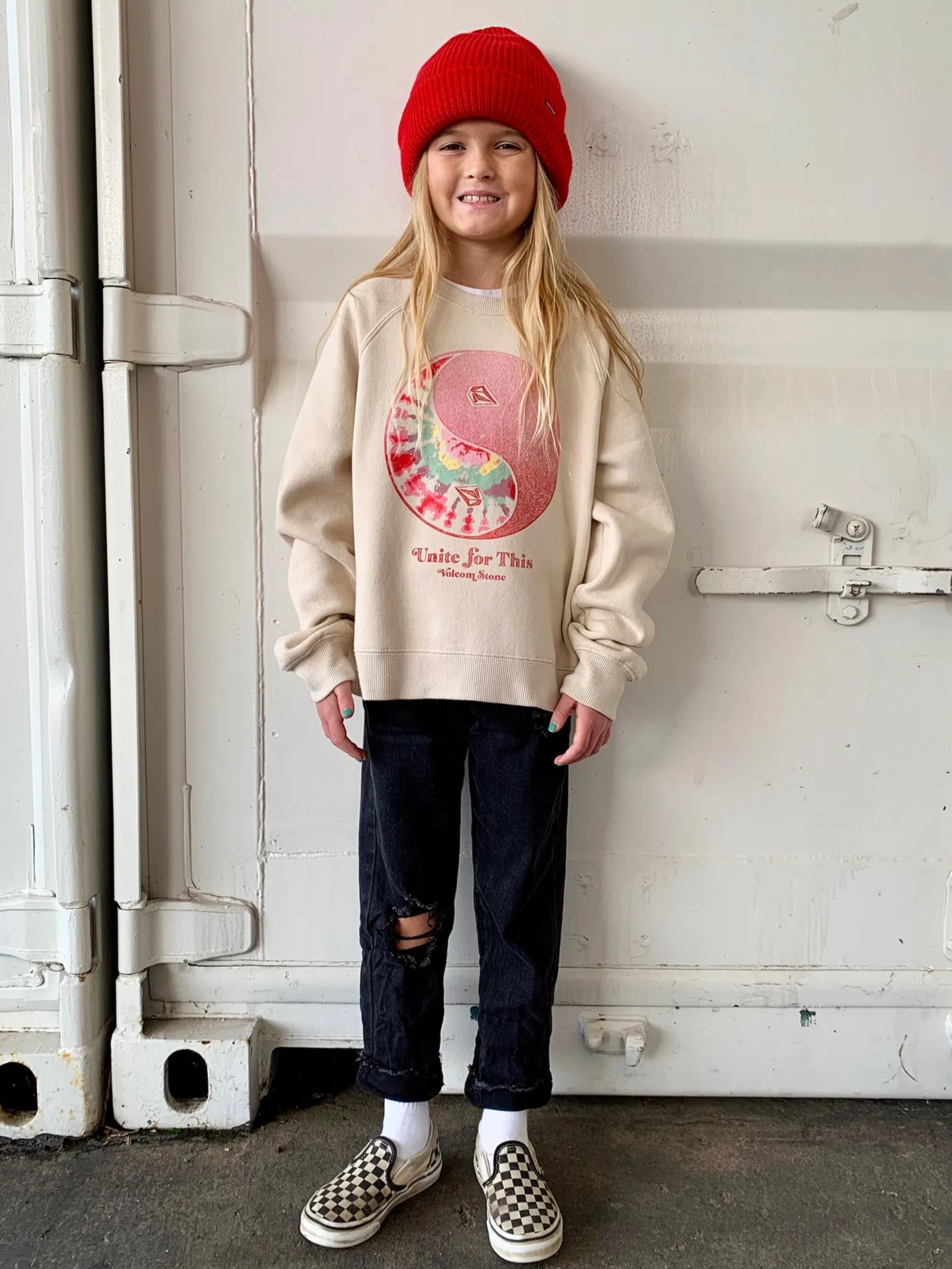 Big Girls Truly Stokin Crew Sweatshirt - Bone