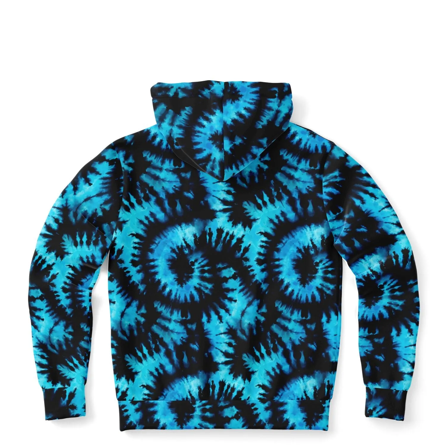 Black Blue Tie Dye Zip Up Hoodie, Front Zipper Pocket Men Women Unisex Adult Aesthetic Graphic Cotton Fleece Hooded Sweatshirt