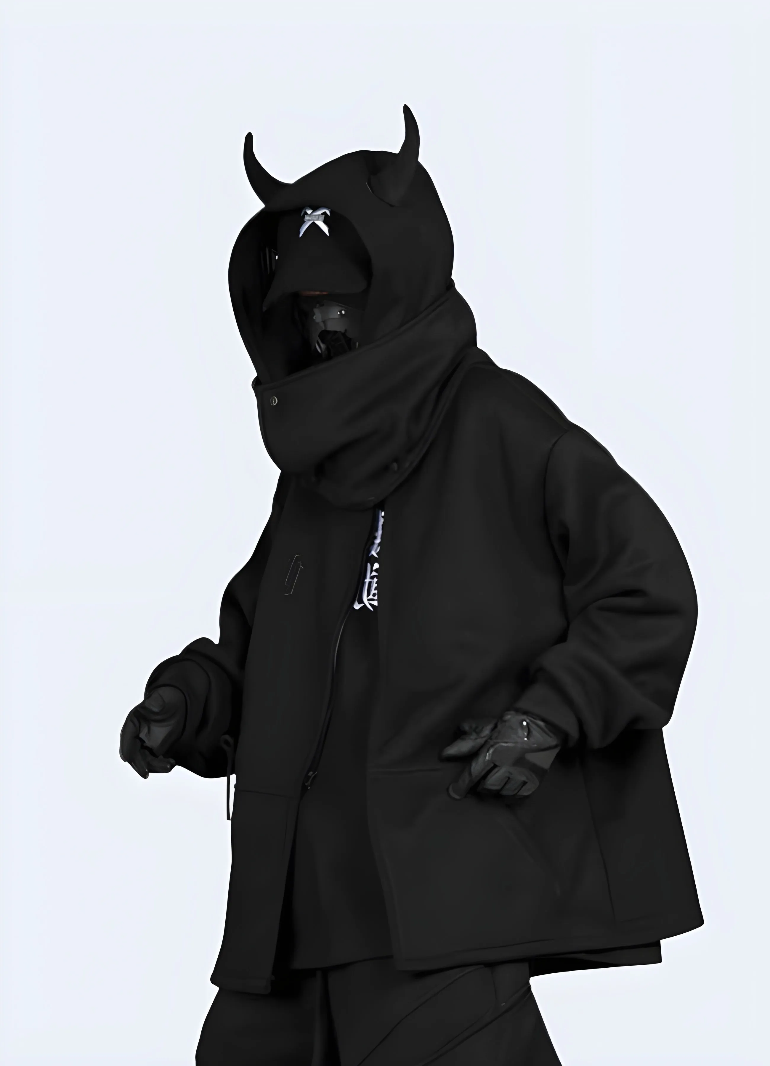 Black Hoodie With Horns