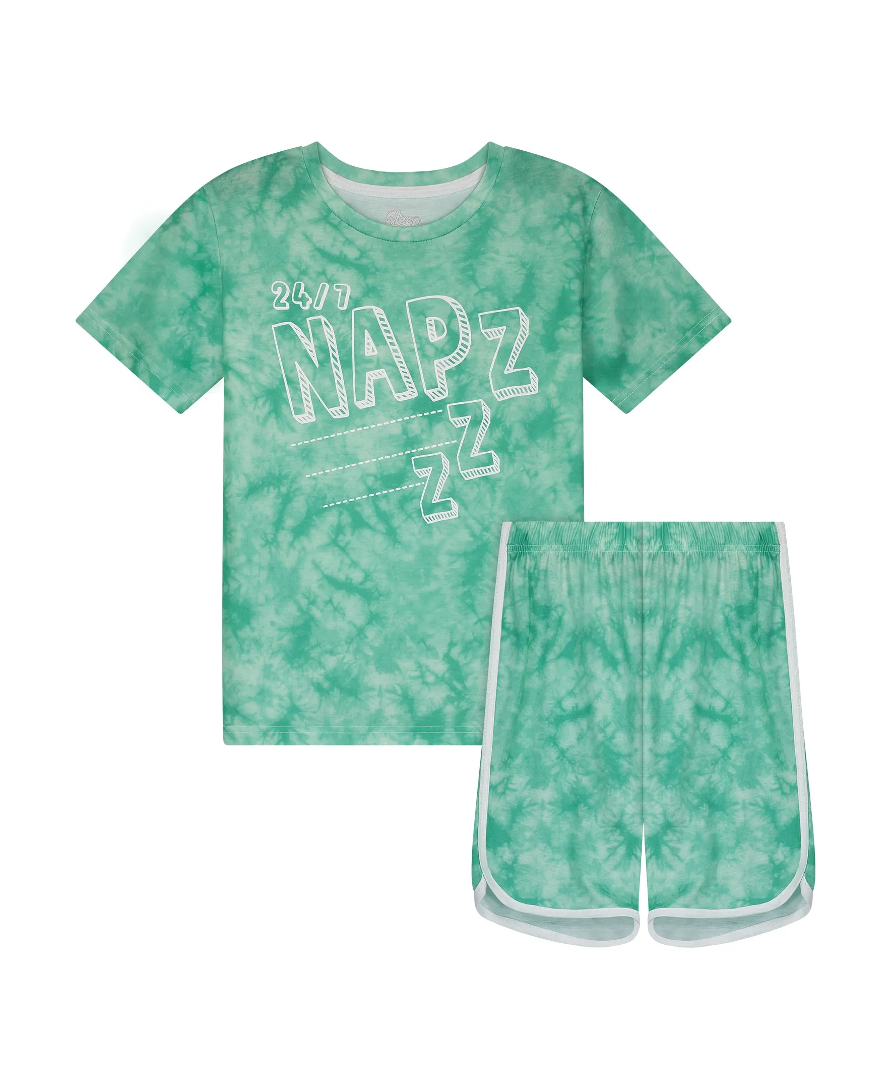 Boys Glow In The Dark Napz 2-Piece Pajama Sleep Shorts Set