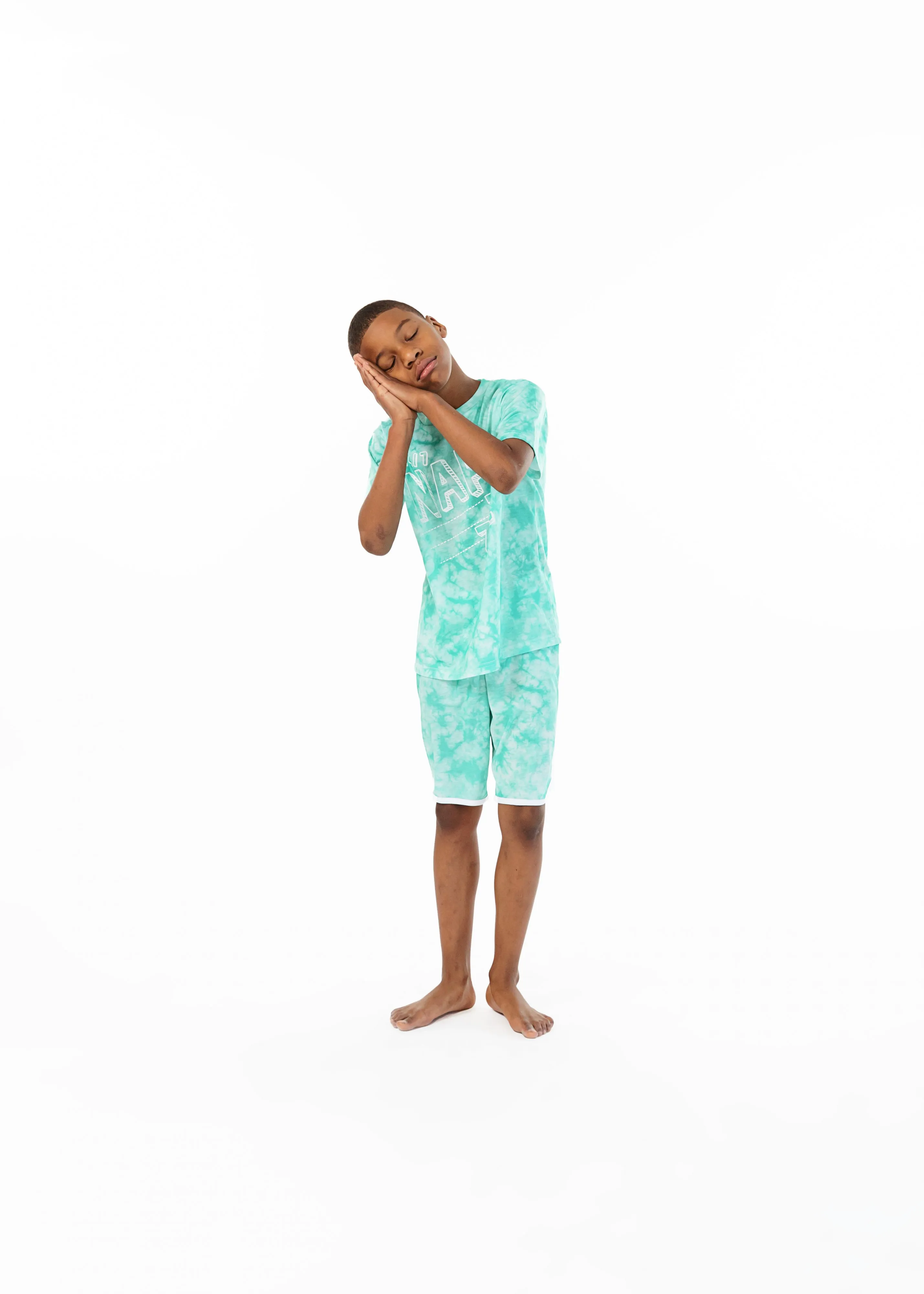 Boys Glow In The Dark Napz 2-Piece Pajama Sleep Shorts Set