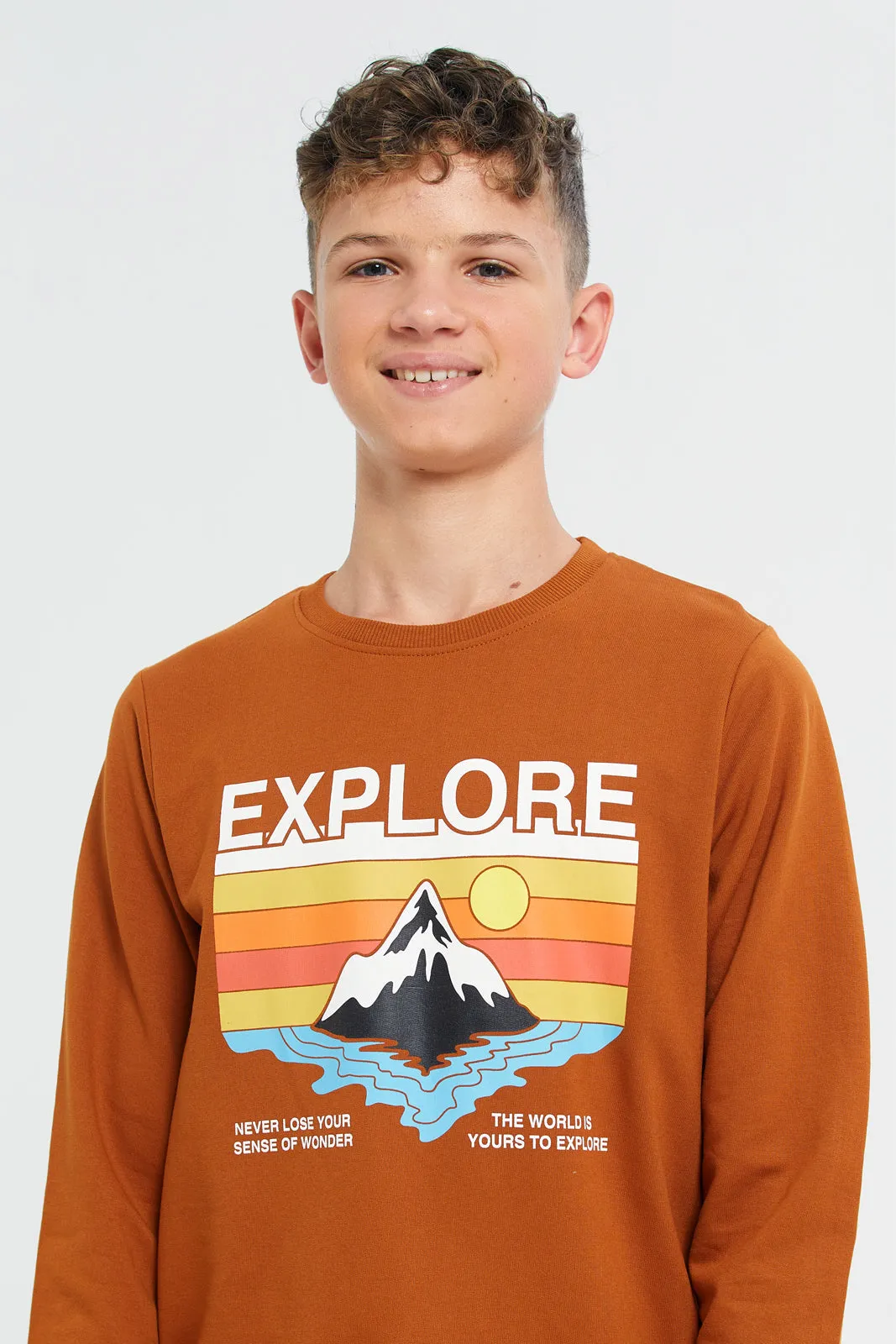 Brown Graphic Sweatshirt