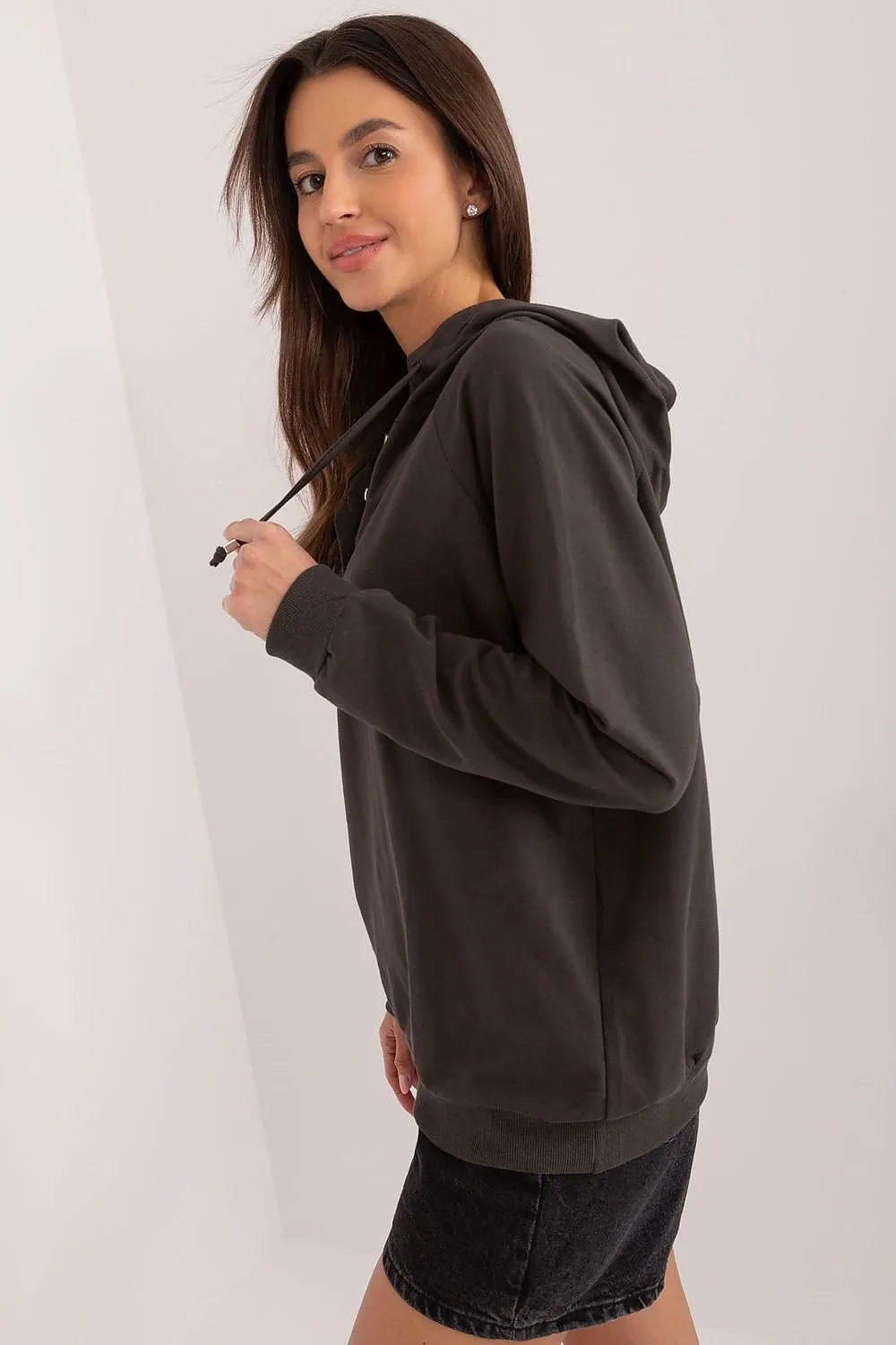 Buttoned Hooded Sweatshirt