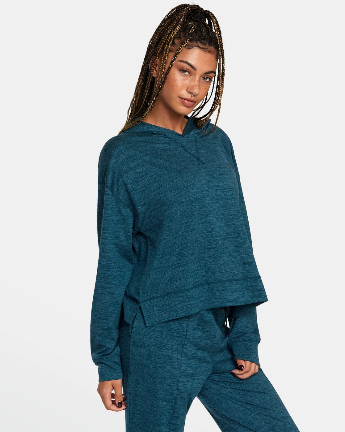 C-Able Cropped Workout Hoodie - Pond