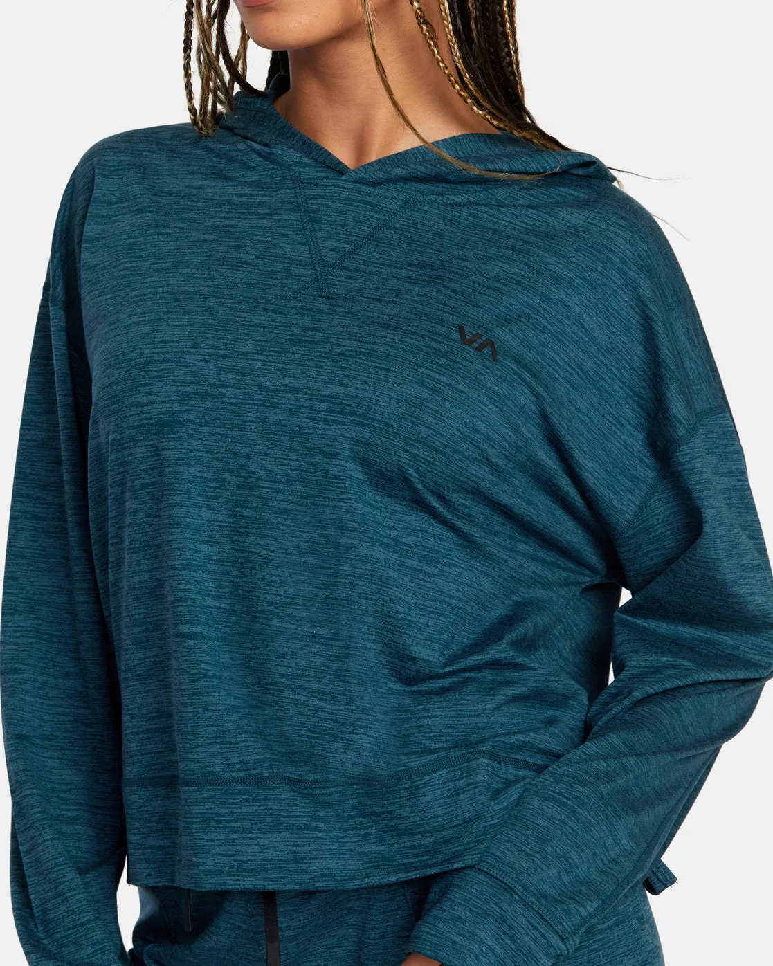 C-Able Cropped Workout Hoodie - Pond