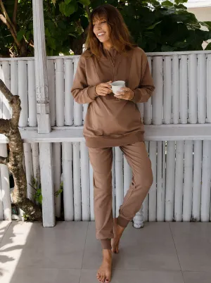 Calla Zip Front Maternity Sweatshirt & Sweatpants Set