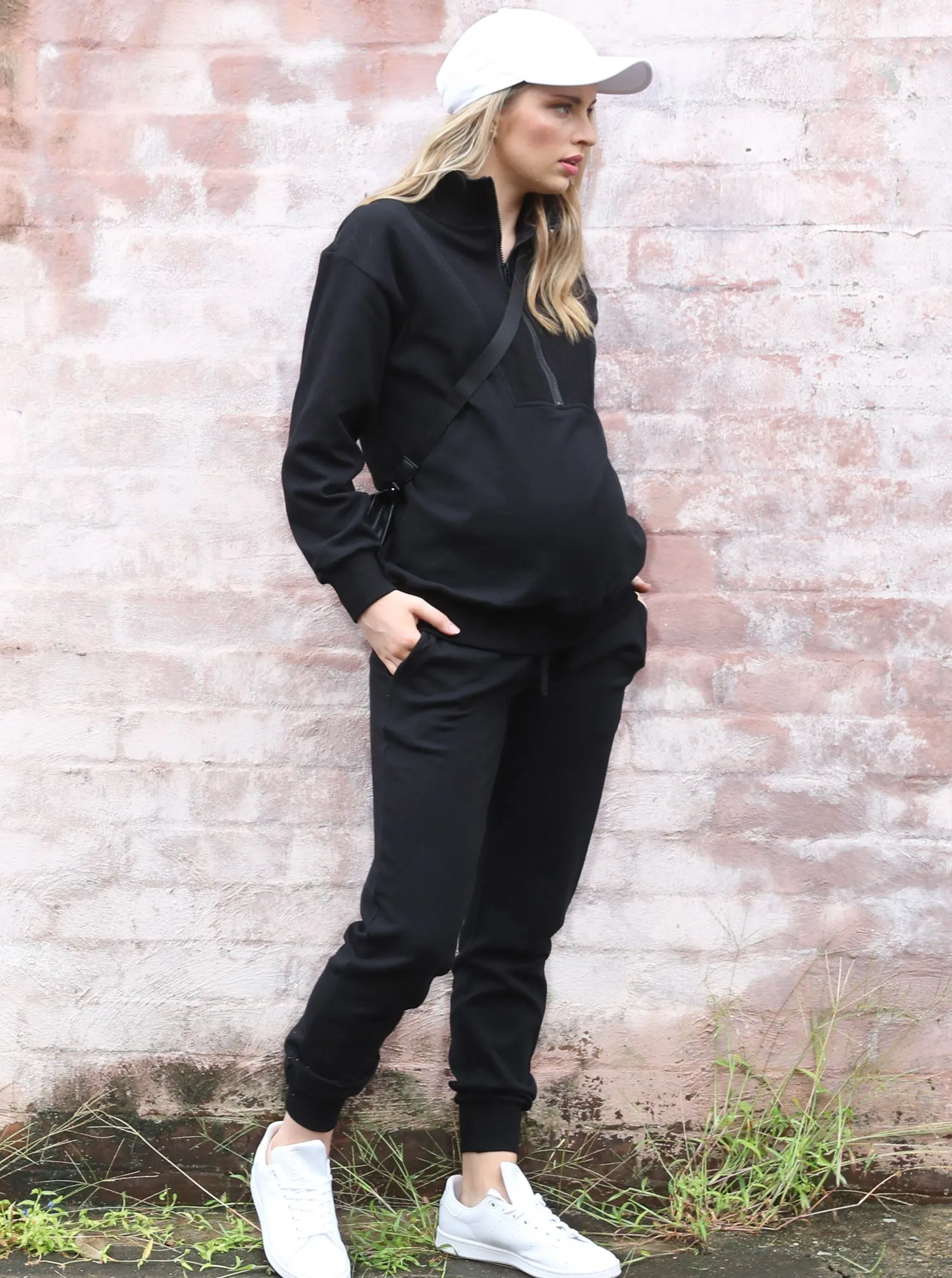 Calla Zip Front Maternity Sweatshirt & Sweatpants Set