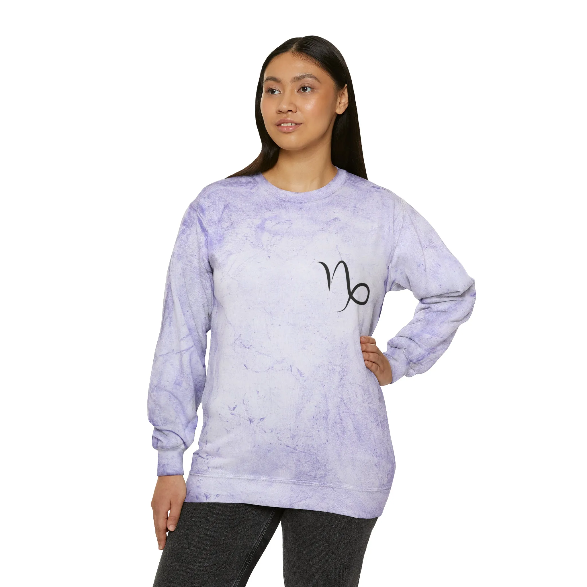 Capricorn Zodiac Unisex Color Blast Crewneck Sweatshirt