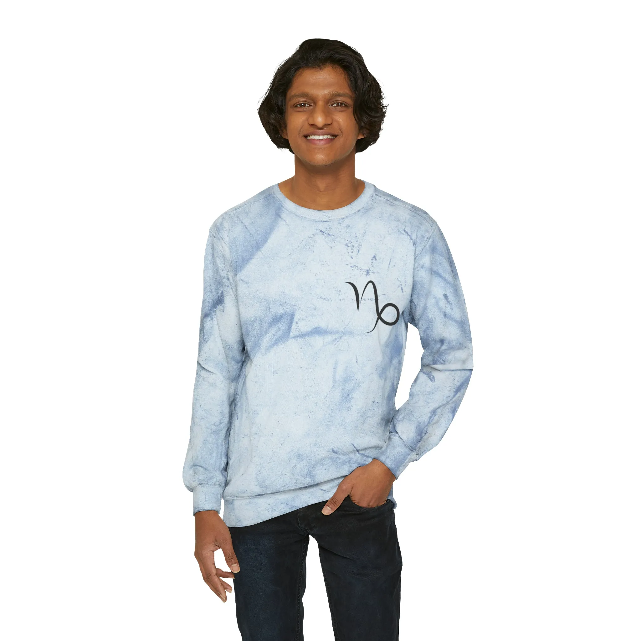 Capricorn Zodiac Unisex Color Blast Crewneck Sweatshirt