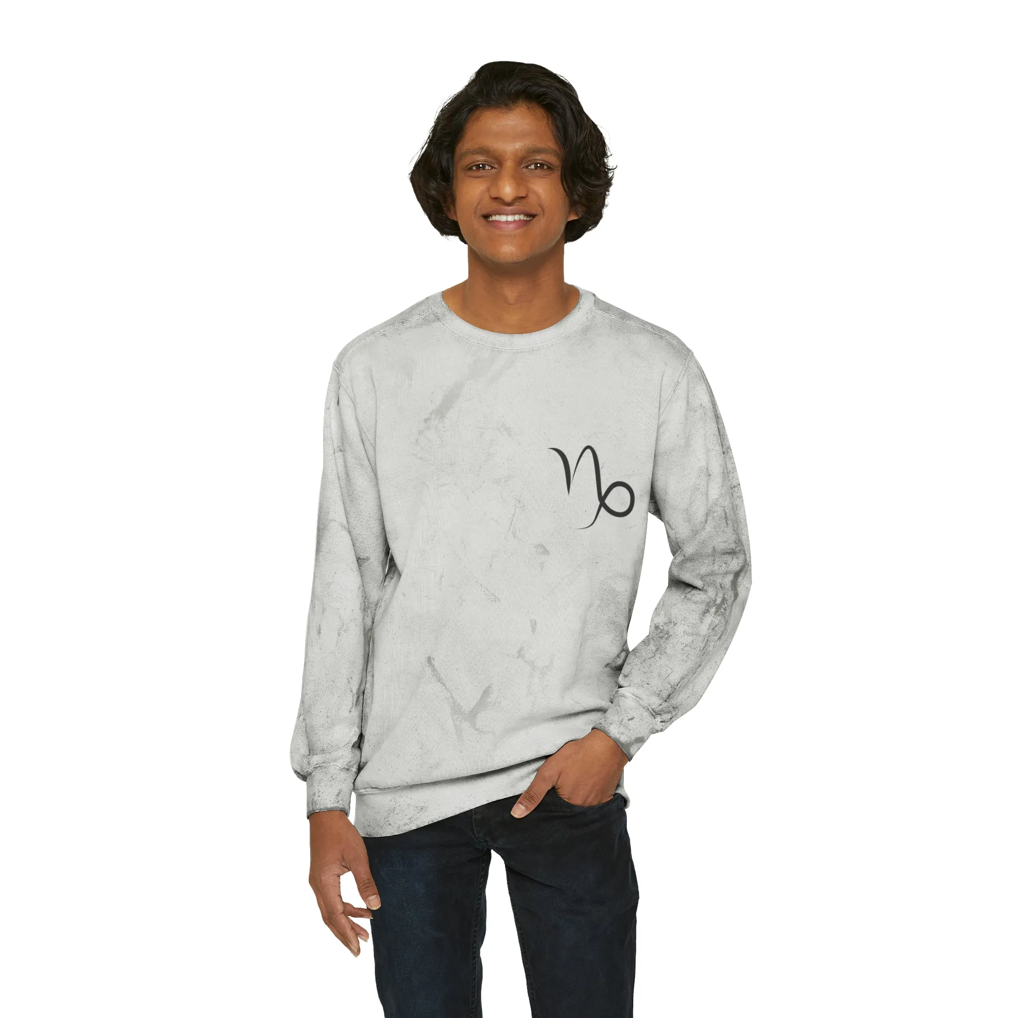 Capricorn Zodiac Unisex Color Blast Crewneck Sweatshirt