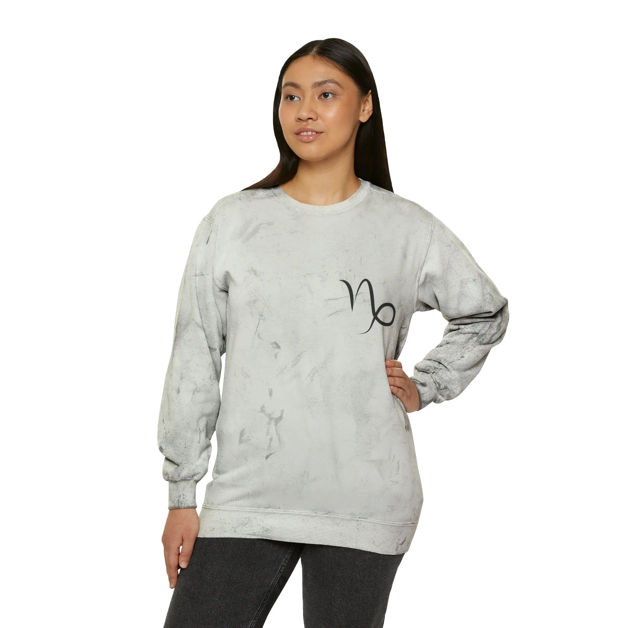 Capricorn Zodiac Unisex Color Blast Crewneck Sweatshirt