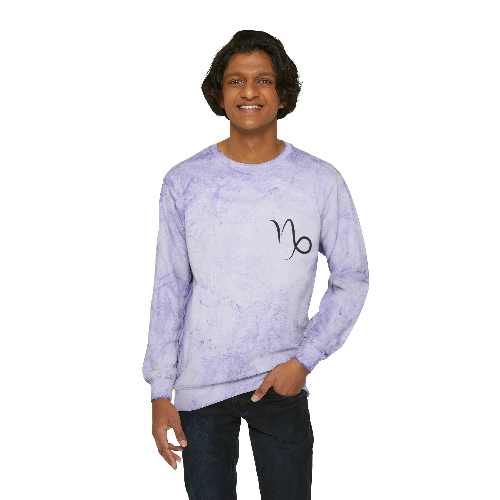 Capricorn Zodiac Unisex Color Blast Crewneck Sweatshirt