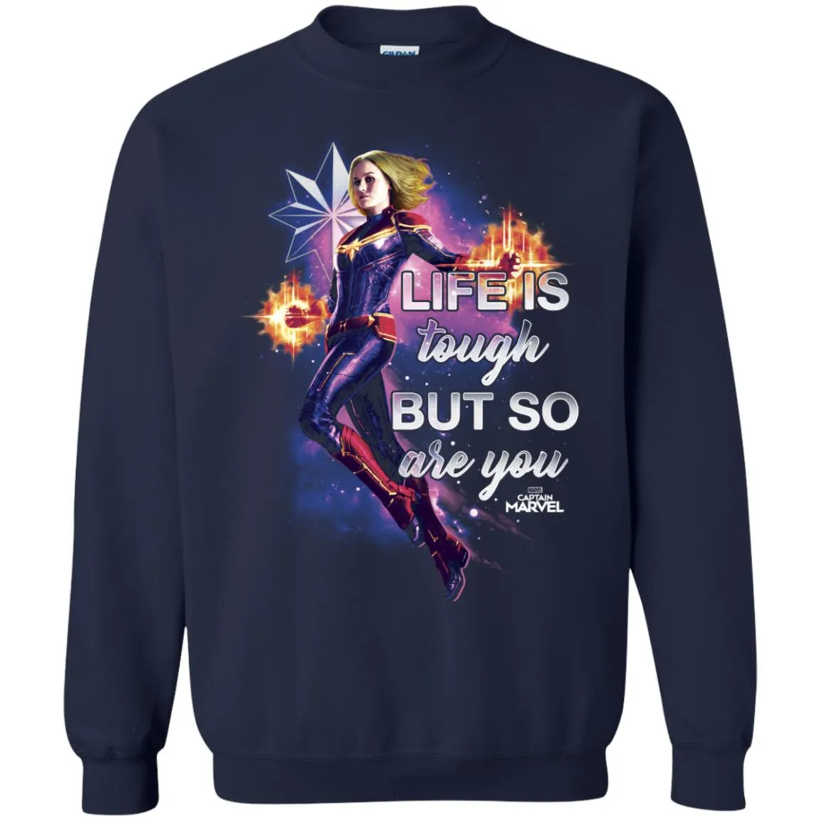 Captain Marvel Inspirational Quote Flight Crewneck Pullover Sweatshirt