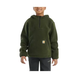 Carhartt Boys' Long Sleeve Fleece Hooded Half Zip Sweatshirt - Olive