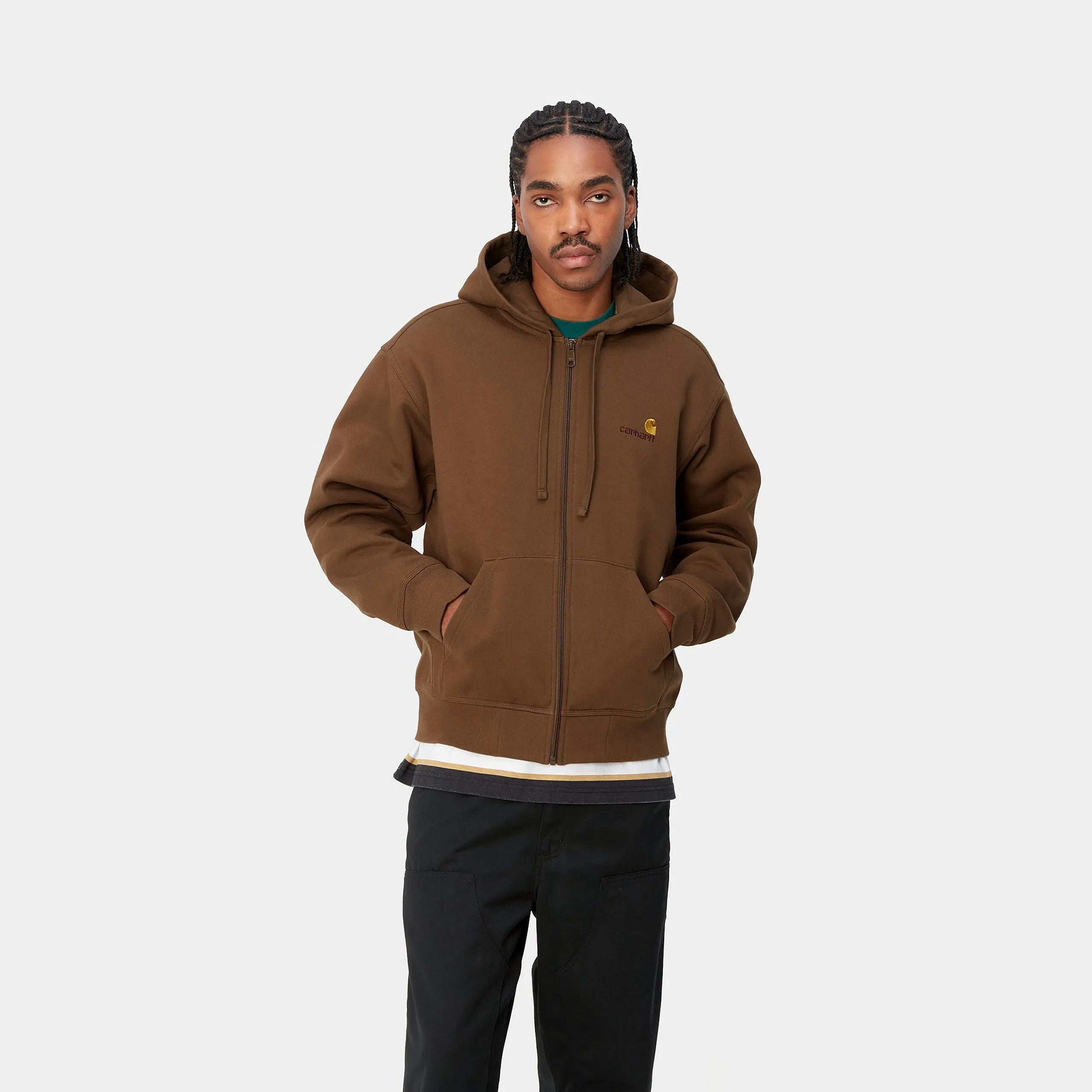 Carhartt WIP American Script Hooded Jacket - Lumber