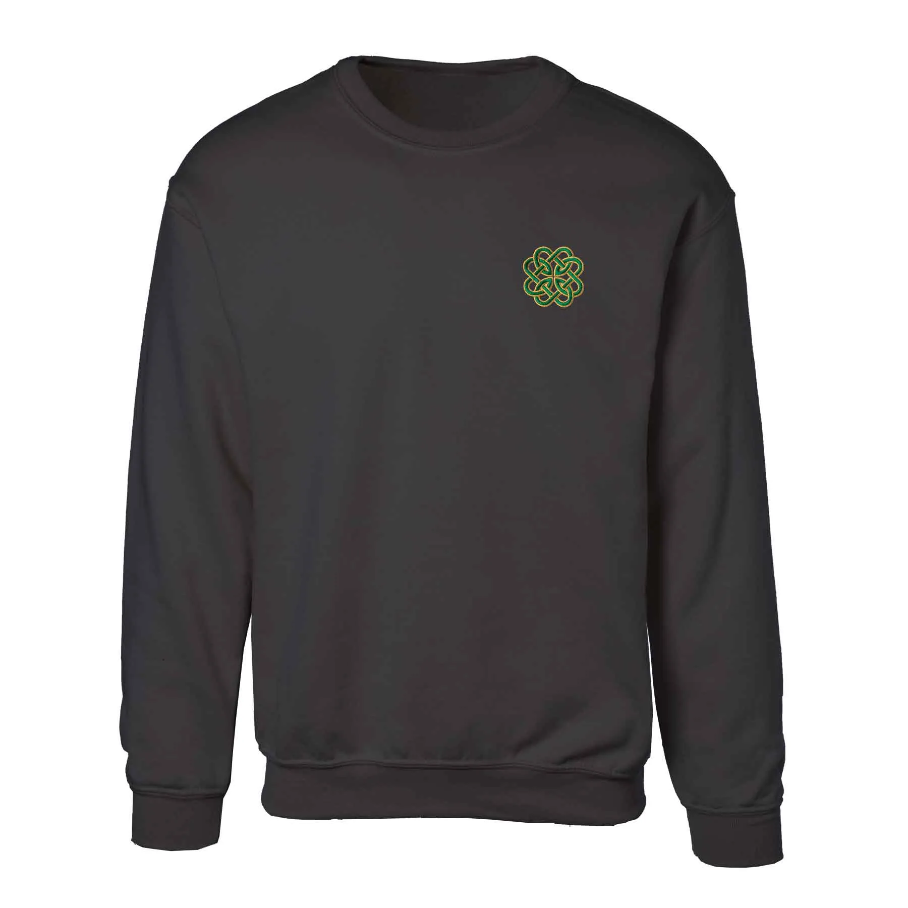 Celtic Clover Knot Embroidered Personalized Sweatshirt- Black