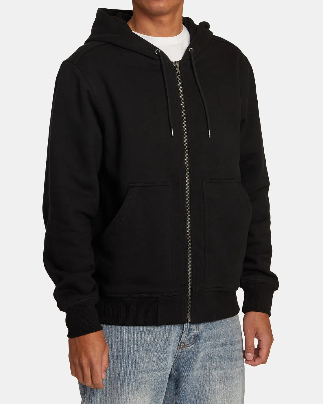 Chainmail Zip-Up Hooded Sweatshirt - Black