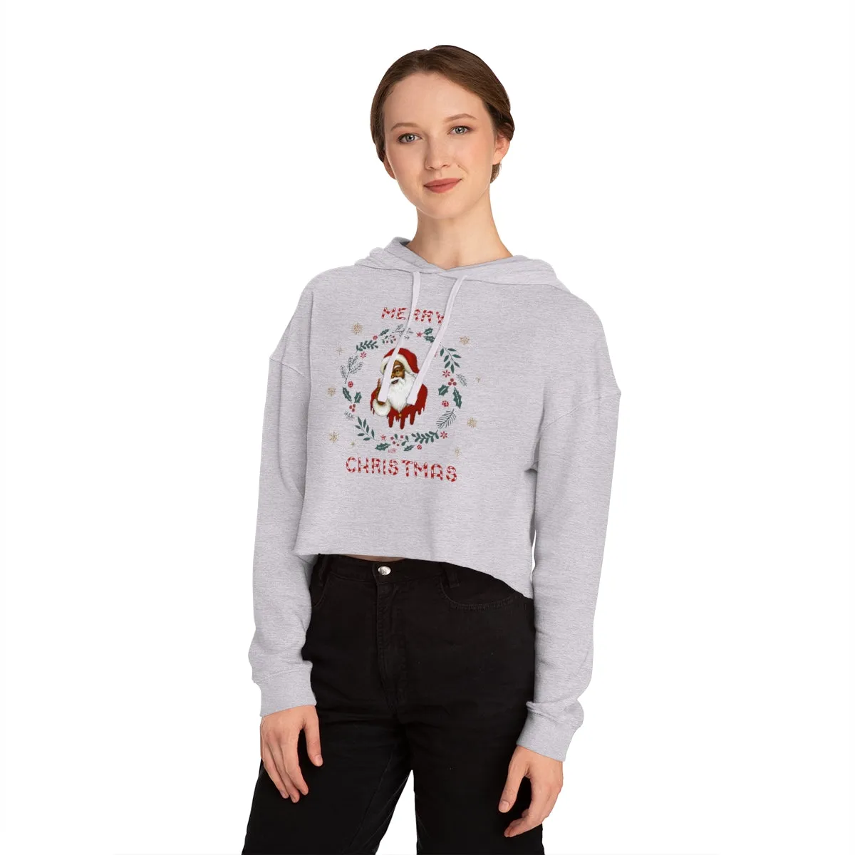 Christmas Women’s Cropped Hooded Sweatshirt