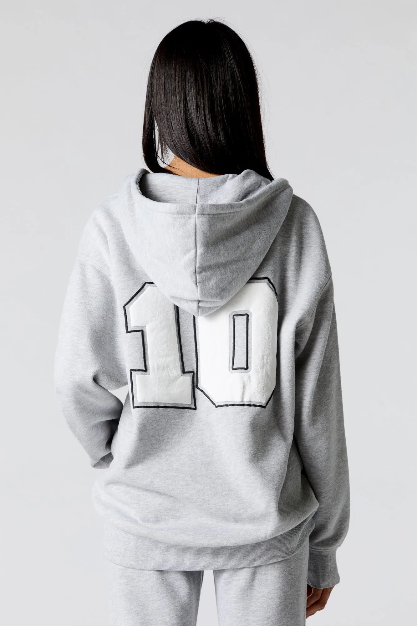 City Embroidered Zip-Up Fleece Hoodie