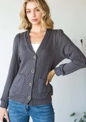 Classy Casual Button Down Cardigan - Clearance Final Sale