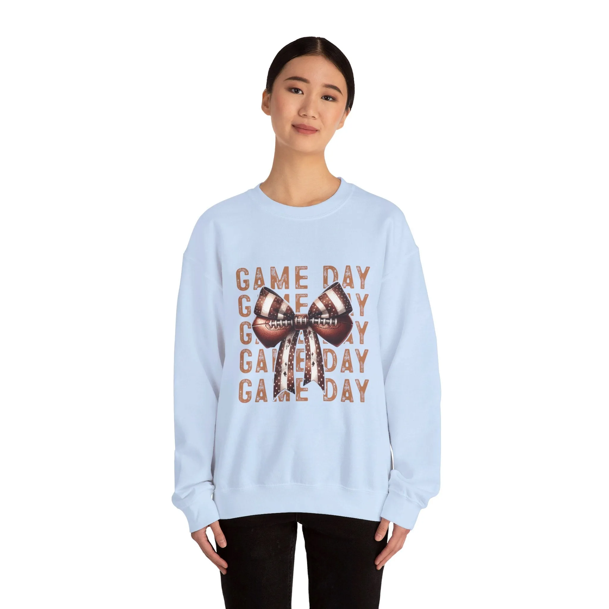 Coquette Game day Vibes Fall Football Sports Girly Unisex Heavy Blend™ Crewneck Sweatshirt