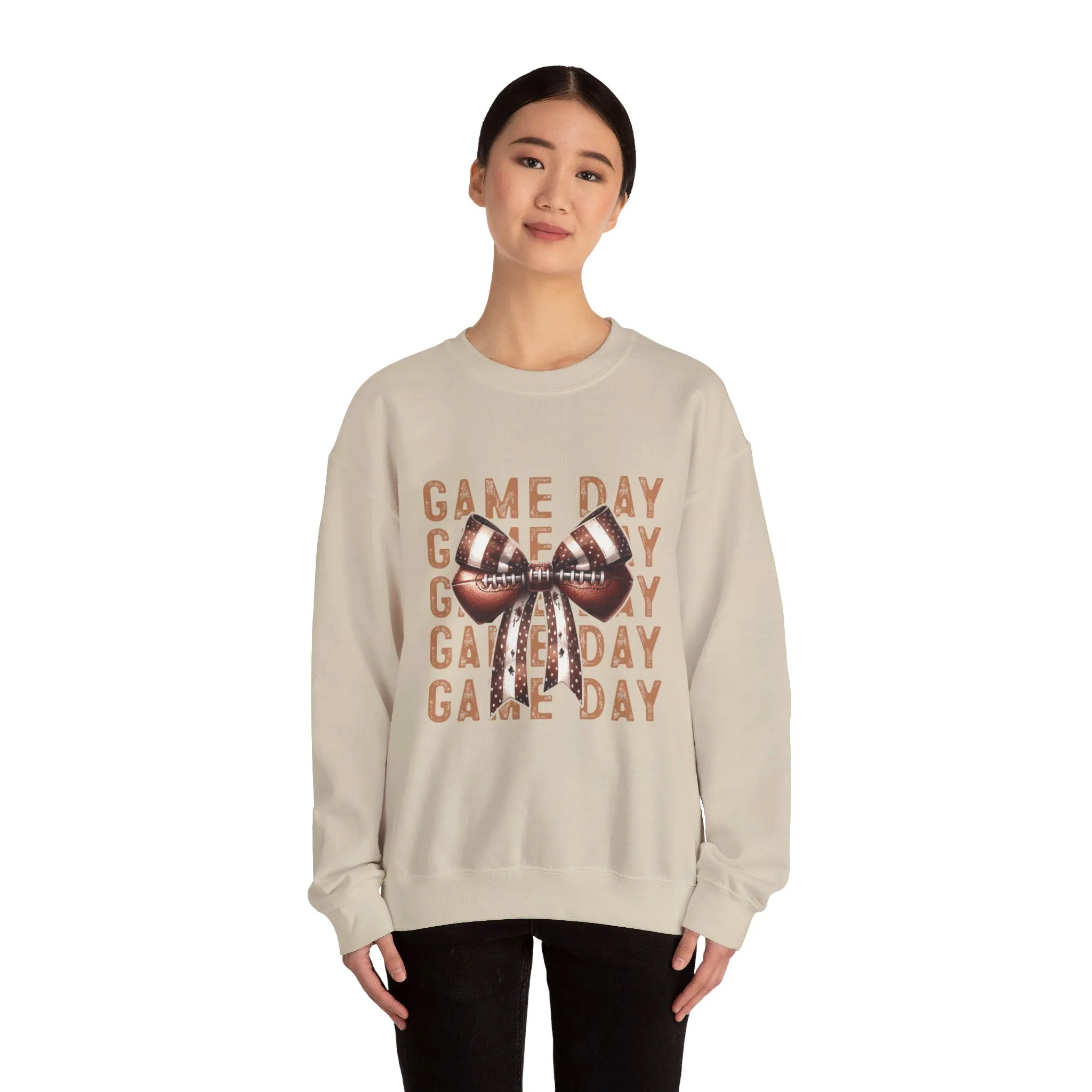 Coquette Game day Vibes Fall Football Sports Girly Unisex Heavy Blend™ Crewneck Sweatshirt