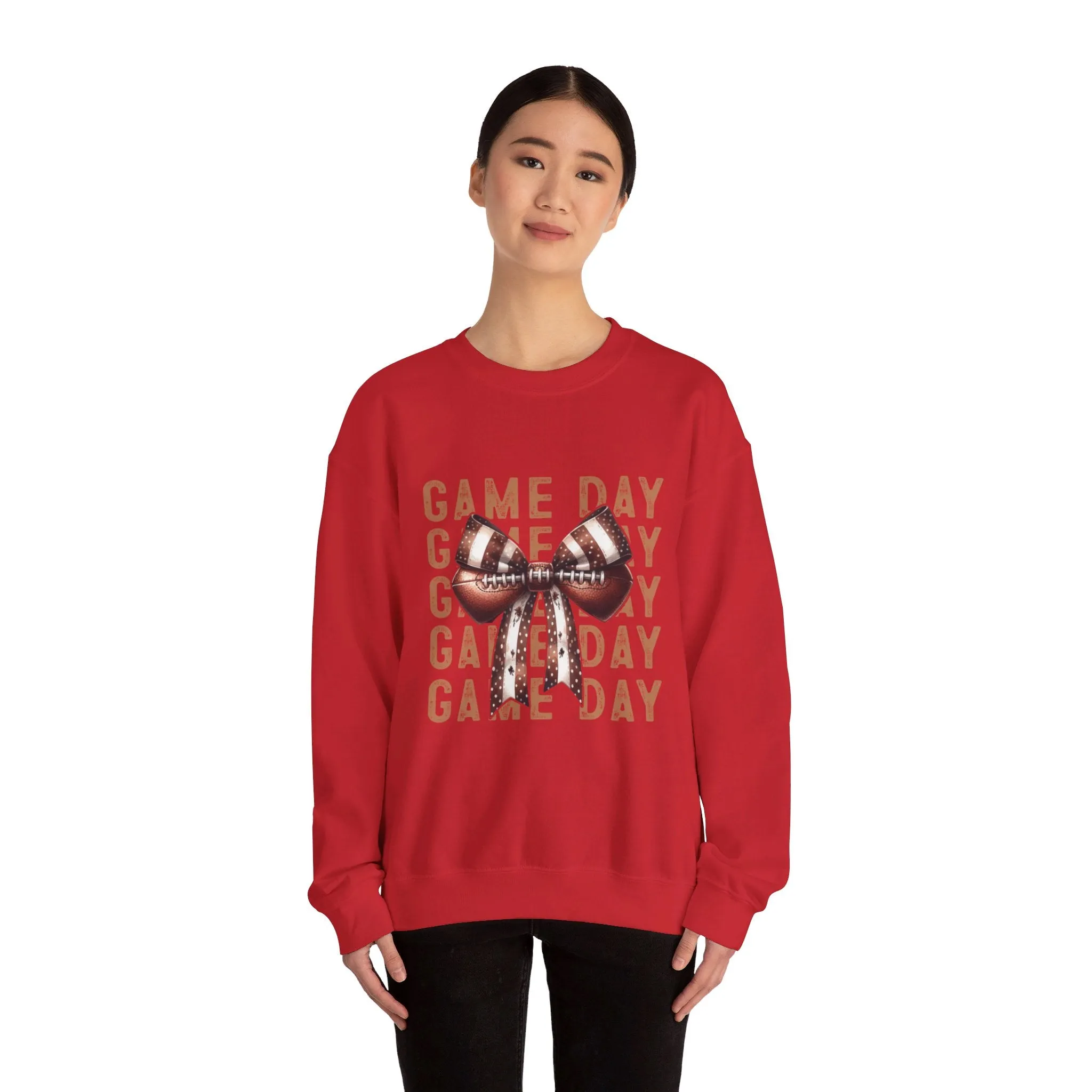 Coquette Game day Vibes Fall Football Sports Girly Unisex Heavy Blend™ Crewneck Sweatshirt