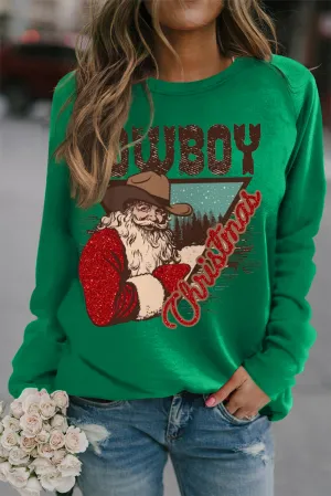 Cowboy Boy Printed Crew Neck Pullover Sweatshirt