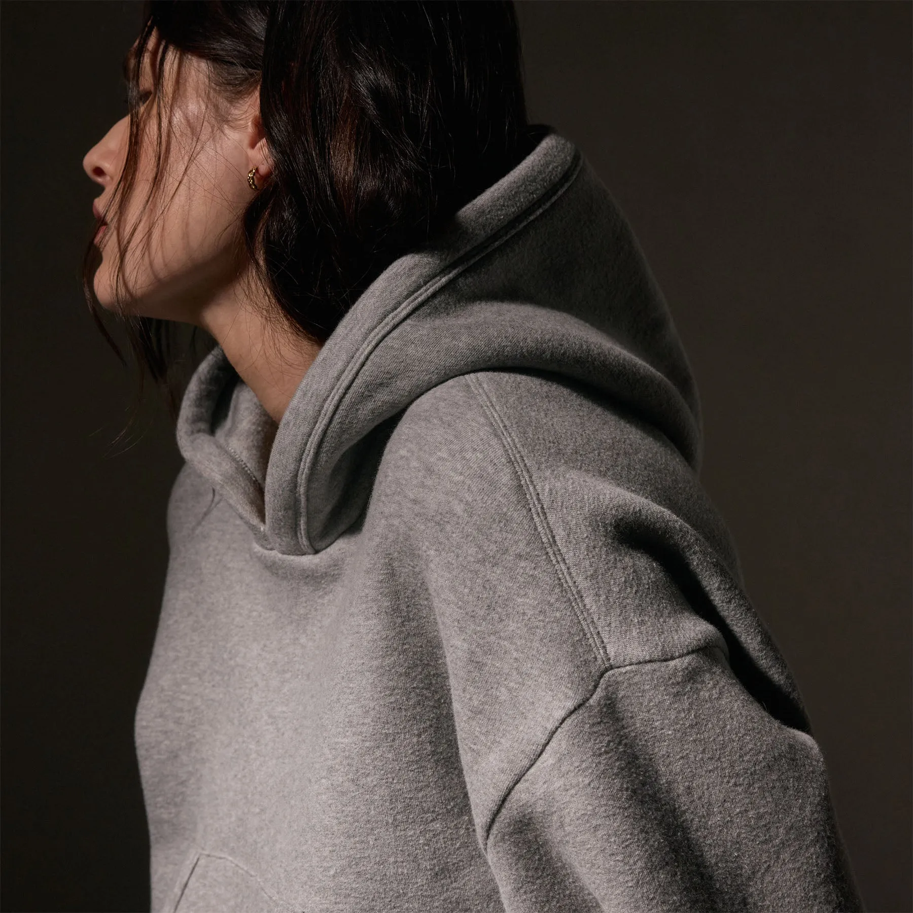 Cozy Hooded Sweat Top - Heather Grey