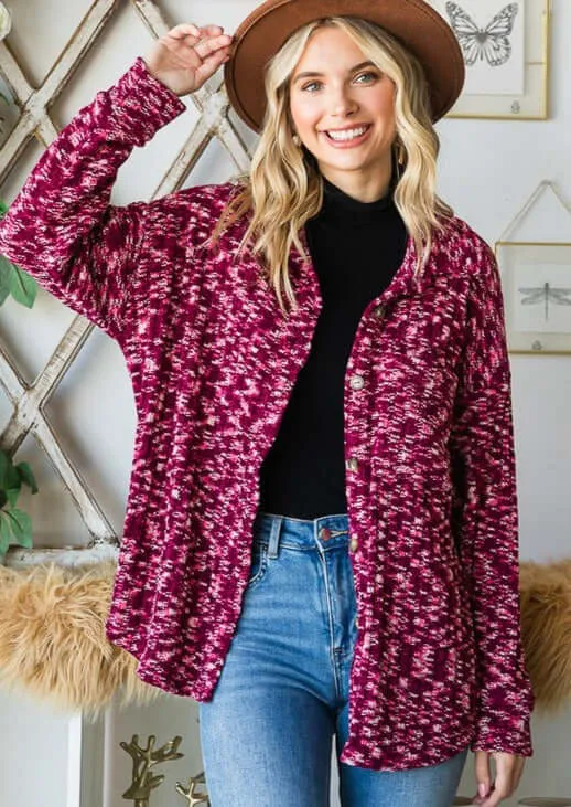 Cozy Teddy Bear Button Down Cardigan Made in USA - Clearance Final Sale