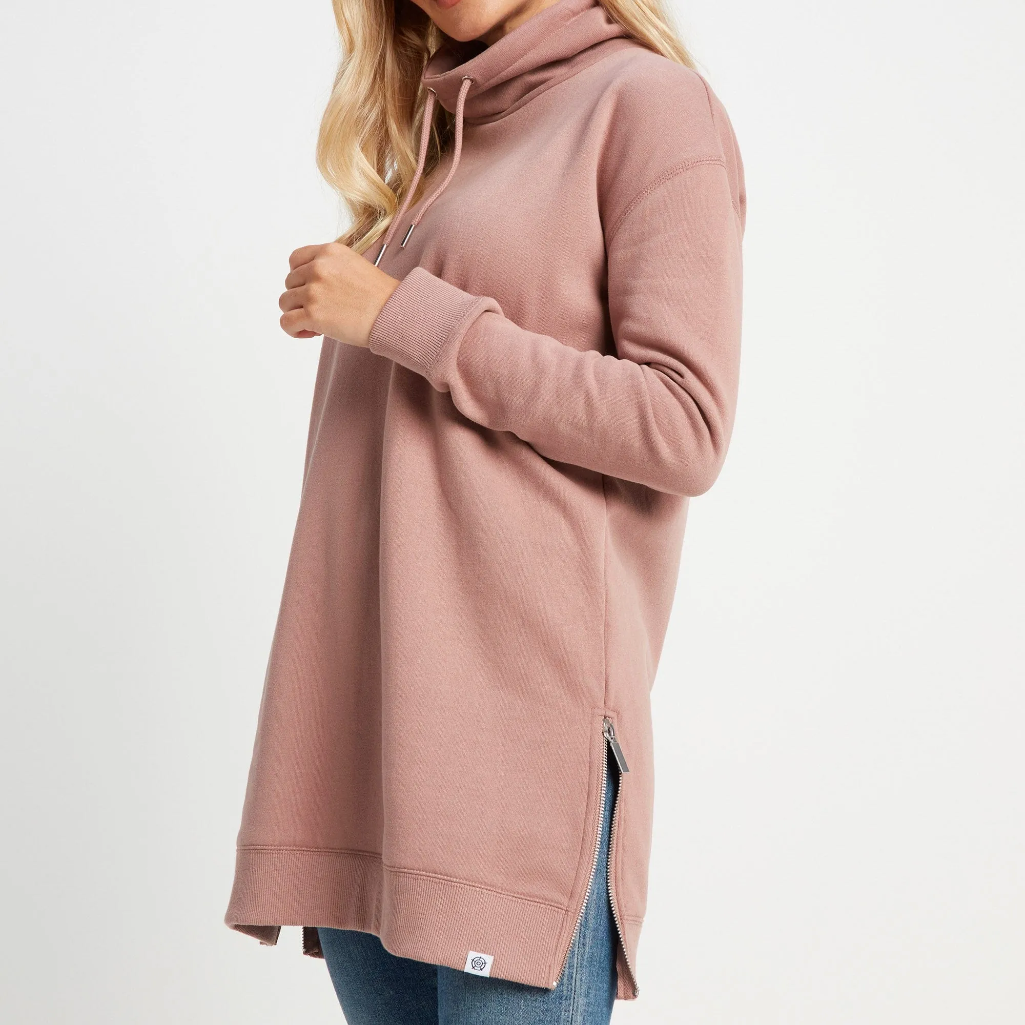 Drakeford Womens Longline Sweat - Faded Pink