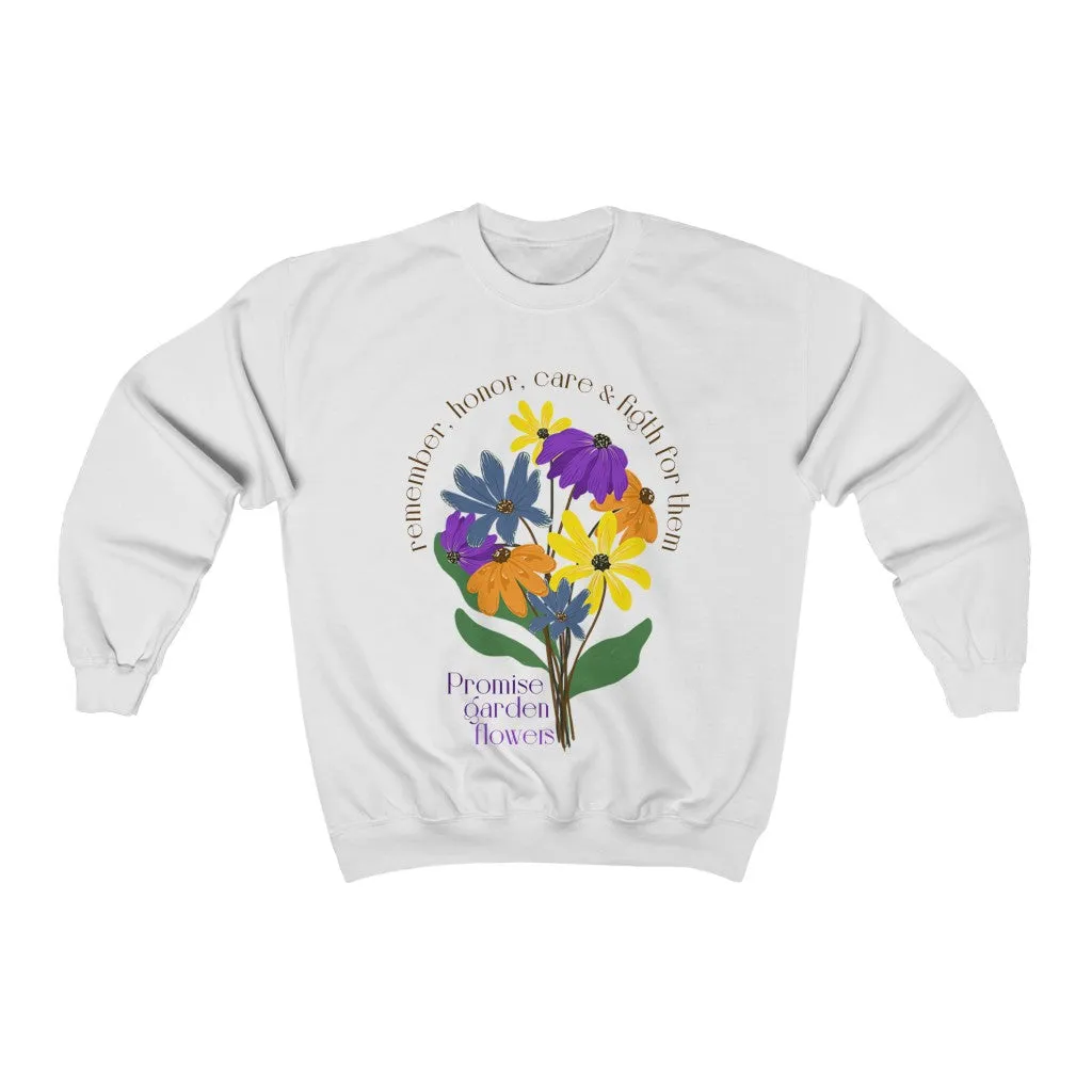 Female Crewneck Sweatshirt - Promise Garden Flowers