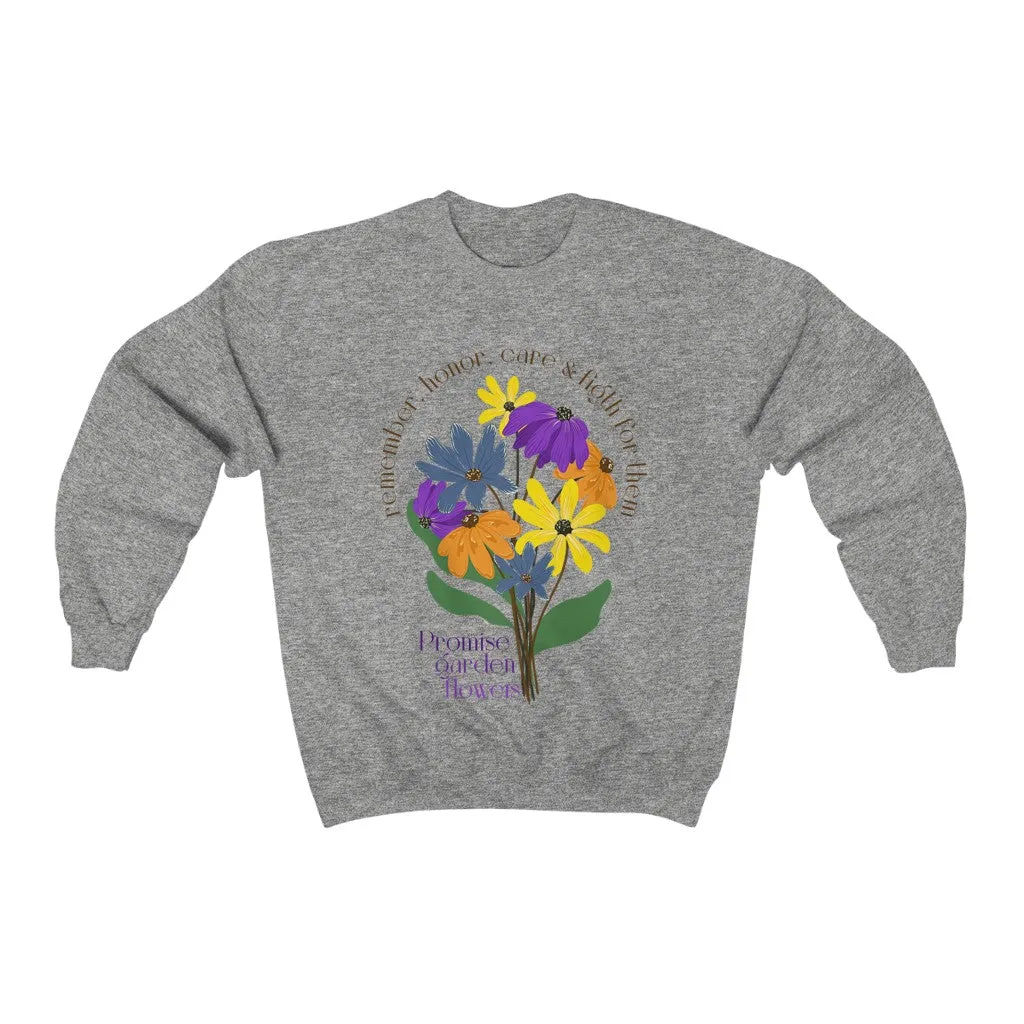 Female Crewneck Sweatshirt - Promise Garden Flowers