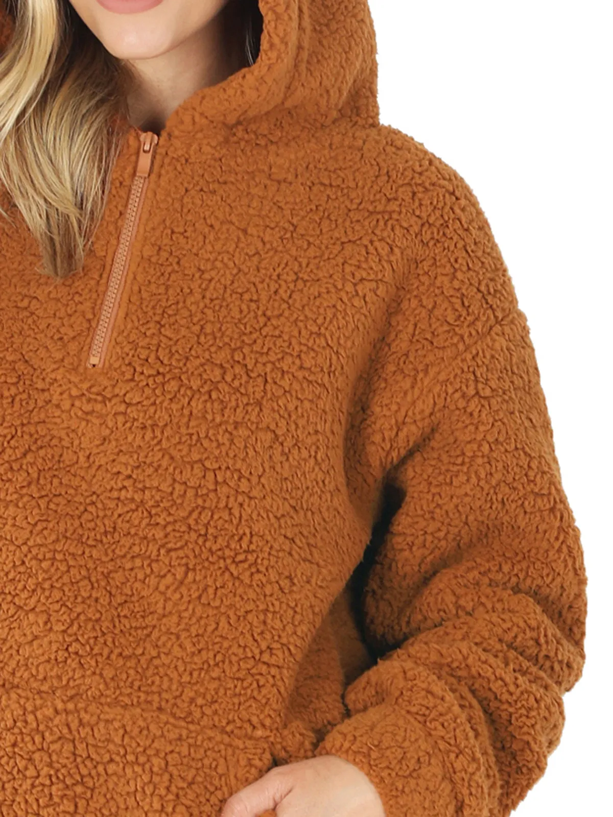 Fleece Sherpa Hooded Pullover (FWT1308)