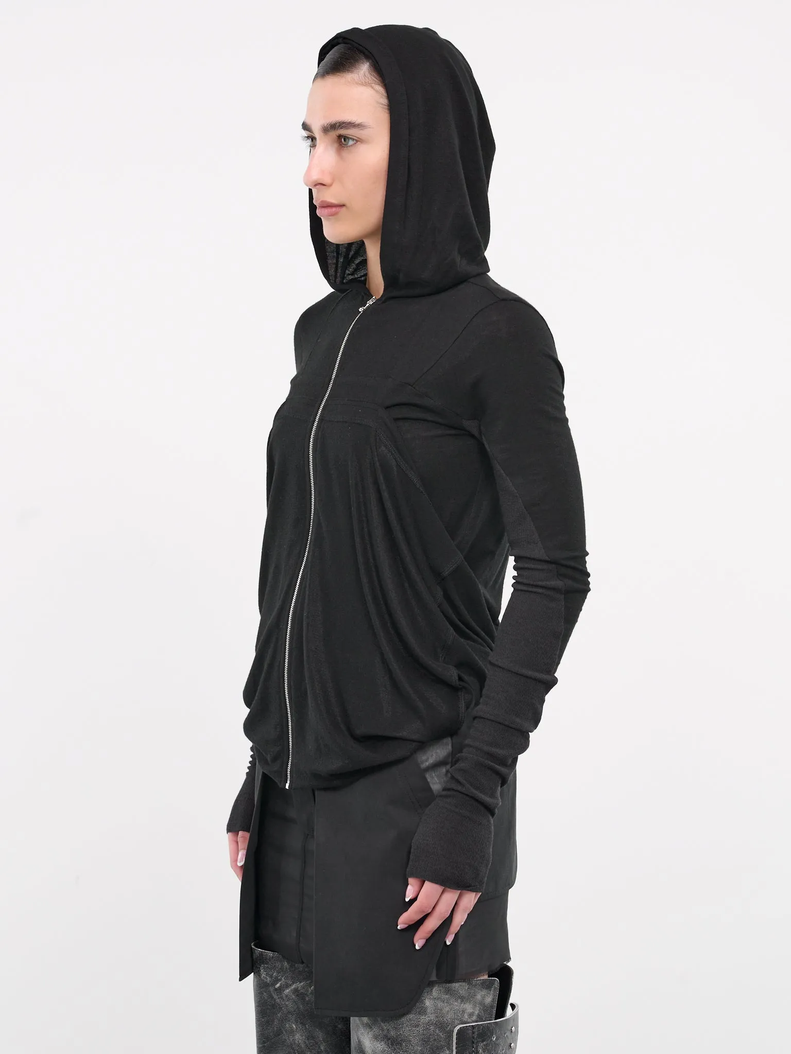 Folded Zip-Up Hoodie (SY-T28-BLACK)