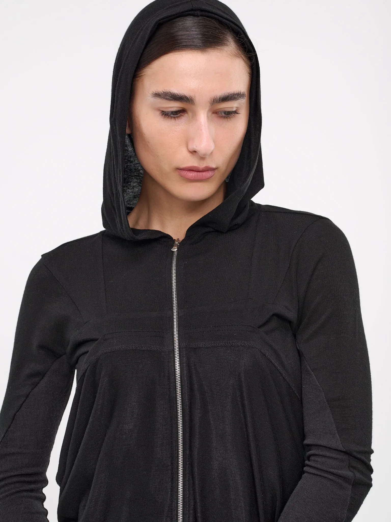 Folded Zip-Up Hoodie (SY-T28-BLACK)