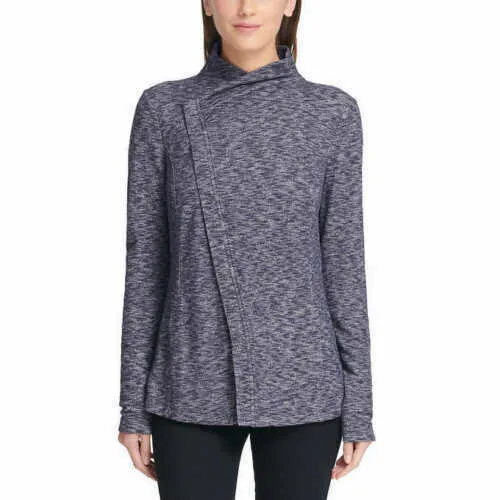 G.H.Bass Ladies' Knit Zip Cardigan Navy Combo