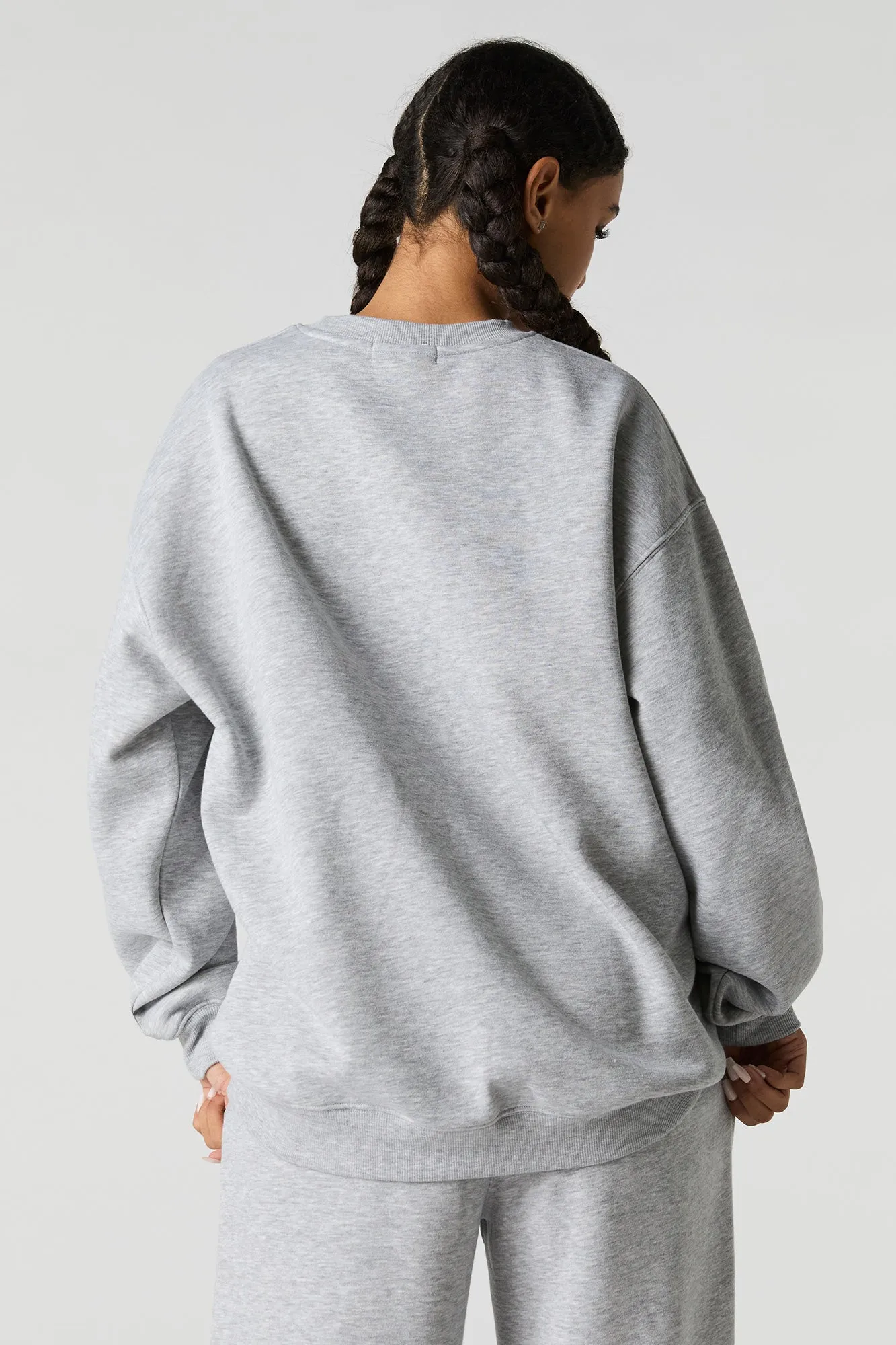 Graphic Fleece Oversized Sweatshirt